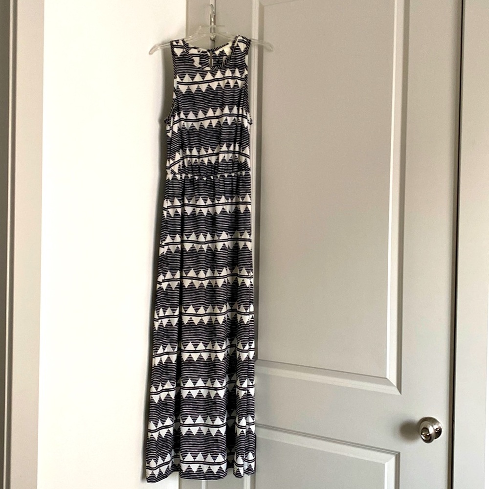 Floor length black and white H&M dress
